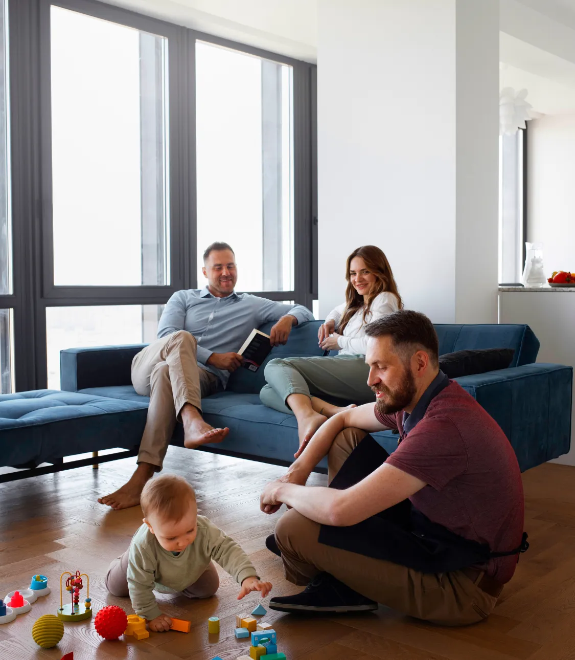 Strong adhesion to interior surfaces